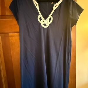 Lilly Pulitzer Navy T-shirt dress with White Accents
